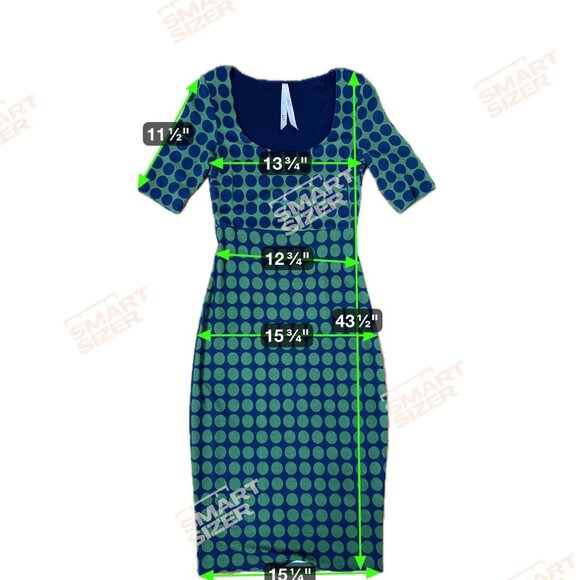 Anthropologie Bailey 44 Green Blue Polka Dot Stretch Midi Dress XS Workwear USA - Picture 6 of 6